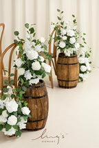 Free-Standing Wedding Aisle Runner Flowers, White Sage, 4pcs in Wht-white & Sage, alternate view 2