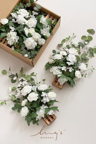 Free-Standing Wedding Aisle Runner Flowers, White Sage, 4pcs in Wht-white & Sage, alternate view 6
