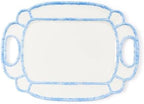 French Blue Bamboo Touch Platter, 20-Inch, Melamine in 20" in Blue