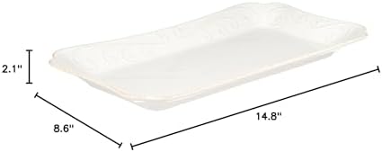 French Perle Hors D'Oeuvre Tray, 13.5-Inch, White in White, alternate view 2