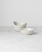 French Perle Scallop 4-Piece Bowl Set, 4.00 LB, White in White, alternate view 3