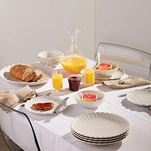 French Perle Scallop Accent Plates, Appetizer Plate Set for 4 in 4-Count in White, alternate view 2
