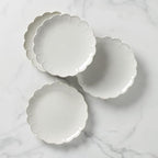 French Perle Scallop Accent Plates, Appetizer Plate Set for 4 in 4-Count in White, alternate view 3