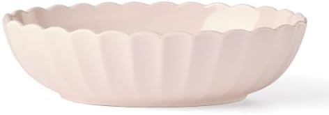 French Perle Scallop Blush Oval Serving Bowl, 11-Inch 80 Fl Oz in Blush