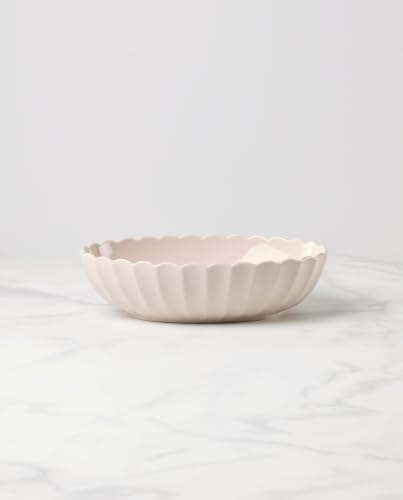 French Perle Scallop Blush Oval Serving Bowl, 11-Inch 80 Fl Oz in Blush, alternate view 2