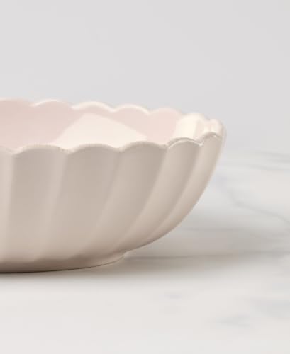 French Perle Scallop Blush Oval Serving Bowl, 11-Inch 80 Fl Oz in Blush, alternate view 3