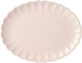 French Perle Scallop Blush Oval Serving Platter, 12-Inch in Blush