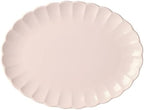 French Perle Scallop Blush Oval Serving Platter, 12-Inch in Blush