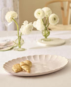 French Perle Scallop Blush Oval Serving Platter, 12-Inch in Blush, alternate view 2
