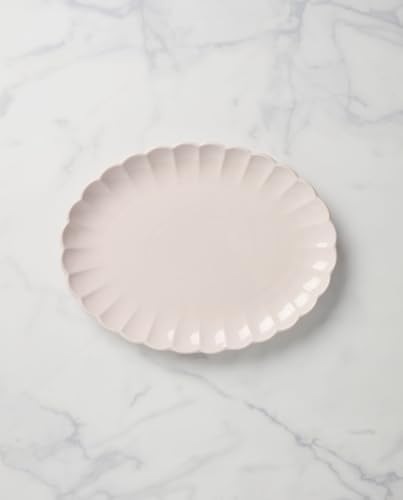 French Perle Scallop Blush Oval Serving Platter, 12-Inch in Blush, alternate view 3