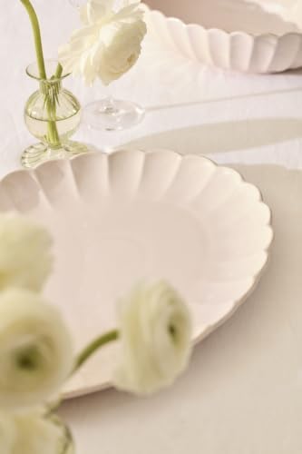 French Perle Scallop Blush Oval Serving Platter, 12-Inch in Blush, alternate view 6
