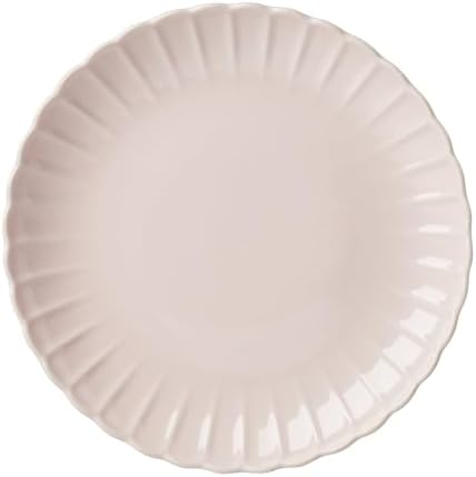 French Perle Scallop Blush Stoneware 12-Piece Dinnerware Set for 4 in 12 Count in Blush, alternate view 3