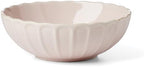 French Perle Scallop Blush Stoneware 12-Piece Dinnerware Set for 4 in 12 Count in Blush, alternate view 5