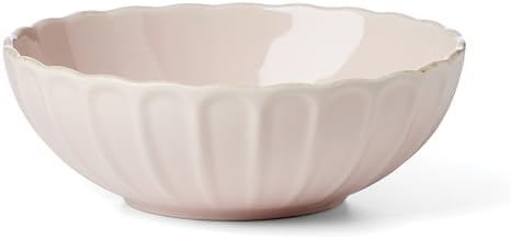French Perle Scallop Blush Stoneware 12-Piece Dinnerware Set for 4 in 12 Count in Blush, alternate view 5