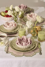 French Perle Scallop Matcha Stoneware 18-Piece Dinnerware Set for 6 in Matcha, alternate view 7