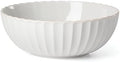 French Perle Scallop Serving Bowl, 3.60 LB, White in White