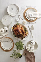 French Perle Scallop Serving Bowl, 3.60 LB, White in White, alternate view 3