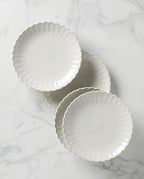 French Perle Scallop White Dinner Plate Set for 4 in 4 Count (11-Inch) in White, alternate view 3