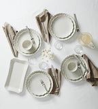 French Perle Scallop White Dinner Plate Set for 4 in 4 Count (11-Inch) in White, alternate view 4
