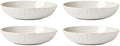 French Perle Scallop White Stoneware Pasta Bowl Set for 4, 36oz in 4 Count in White