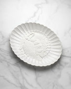 French Perle White 18in Large Serving Platter Carved Turkey Stoneware in 1 Count in White, alternate view 2