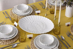 French Perle White 18in Large Serving Platter Carved Turkey Stoneware in 1 Count in White, alternate view 6