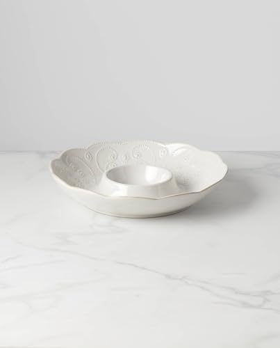 French Perle White Chip and Dip Tray in White, alternate view 2