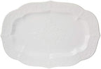 French Perle White Large Stoneware Serving Platter in White