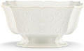 French Perle White Stoneware Centerpiece Serving Bowl in White