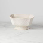 French Perle White Stoneware Centerpiece Serving Bowl in White, alternate view 2