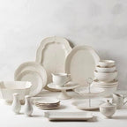 French Perle White Stoneware Centerpiece Serving Bowl in White, alternate view 3