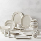 French Perle White Tall Salt and Pepper Set in White, alternate view 2