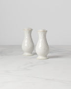 French Perle White Tall Salt and Pepper Set in White, alternate view 3