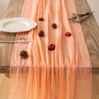 Fresh Salmon Cheesecloth Table Runner 120 in Fall Party Home Decorations, alternate view 3