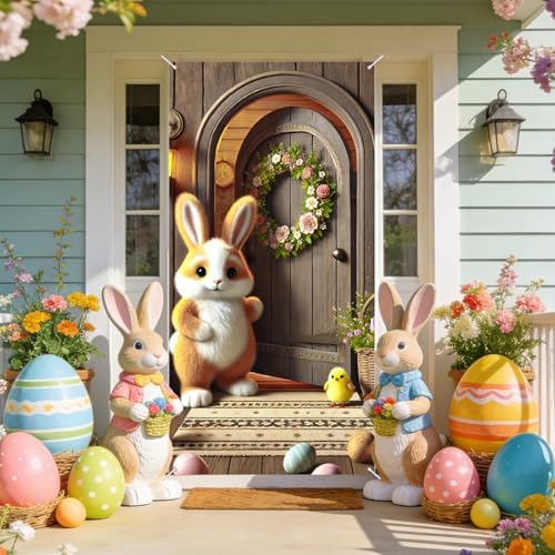 Front Door Cover Entrance Banner 35x70in Polyester, alternate view 6