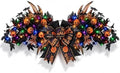 Front Door Swag Weath with LED Artificial Gothic Black Maple Glitter Evil Pumpkin Teardrop Swag with Feather