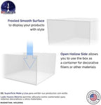 Frosted Acrylic Display Box Counter Retail Merchandise Storage Bin No Lid with Open Bottom 7" x 7" x 4", alternate view 6