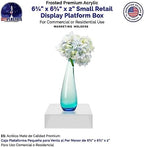 Frosted Acrylic Display Box Versatile 5 Sided Pedestal 6.75" x 6.75" x 2" Merchandise Storage Bin No Lid Retail, alternate