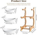 Fruit Bowl for Kitchen Counter, 3 Tier Plastic Serving Bowls with Bamboo Stand, Tiered Fruit Basket for Fruits, alternate