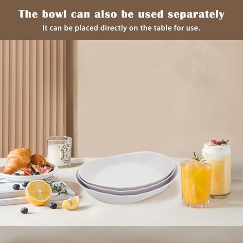 Fruit Bowl for Kitchen Counter, 3 Tier Plastic Serving Bowls with Bamboo Stand, Tiered Fruit Basket for Fruits, alternate