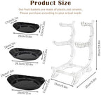 Fruit Bowl for Kitchen Counter, 3 Tier Plastic Serving Bowls with Bamboo Stand, Tiered Fruit Basket for Fruits, alternate