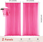 Fuchsia Backdrop Curtains for Parties, Chiffon Photo Backdrop Drapes 2 Panels 5x10FT Sheer Outdoor Curtain for, alternate