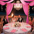 Fuchsia Backdrop Curtains for Parties, Chiffon Photo Backdrop Drapes 2 Panels 5x10FT Sheer Outdoor Curtain for, alternate