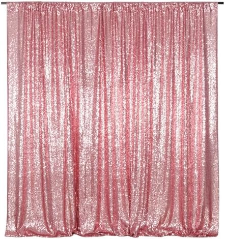Fuchsia Pink Sequin Backdrop,8FT x 10FT Sequin Photography Backdrop Curtain for Party Decoration in 8 x 10ft in