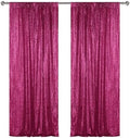 Fuchsia Sequin Backdrop Curtain 2 Panels 2FTx8FT Glitter Fuchsia Background Drapes Sparkle Photography Backdrop