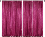 Fuchsia Sequin Backdrop Curtain 4 Panels 2FTx8FT Glitter Fuchsia Background Drapes Sparkle Photography Backdrop
