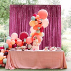 Fuchsia Sequin Backdrop Curtain 4FTx8FT Glitter Fuchsia Background Drapes Sparkle Photography Backdrop for Party, alternate