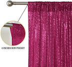 Fuchsia Sequin Backdrop Curtain 4FTx8FT Glitter Fuchsia Background Drapes Sparkle Photography Backdrop for Party, alternate