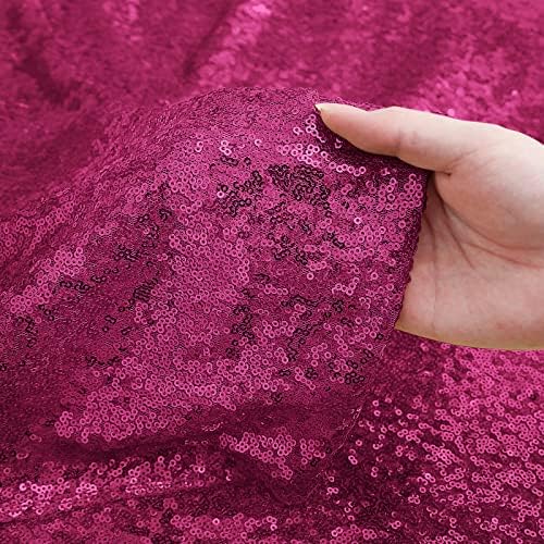 Fuchsia Sequin Backdrop Curtain 4FTx8FT Glitter Fuchsia Background Drapes Sparkle Photography Backdrop for Party, alternate