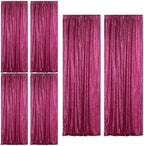 Fuchsia Sequin Backdrop Curtain 6 Panels 2FTx8FT Glitter Fuchsia Background Drapes Sparkle Photography Backdrop